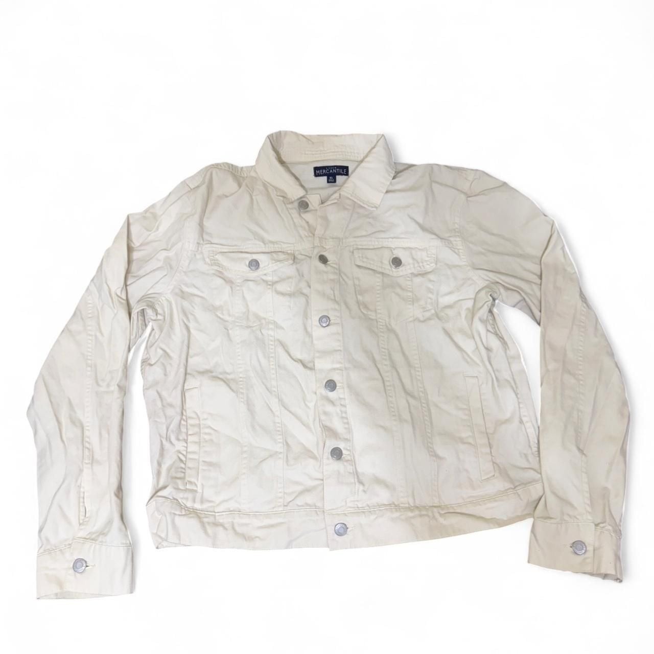 J.Crew Mercantile Oversized Cream Denim Jacket, Women's Size Xl